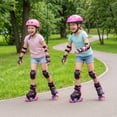 thumbnail image 4 of Gymax Patins à Roulettes pour Enfants 4 Tailles Réglables Patins Quad avec Roues Lumineuses pour 7-9 Ans Rose, 4 of 9