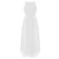 thumbnail image 2 of TiaoBug Kids Flower Girls Wedding Bridesmaid Dress Chiffon Sleeveless Birthday Party Prom Maxi Gowns White 6, 2 of 6