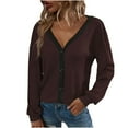 thumbnail image 2 of Idoravan Cardigans for Women Spring Women's Fashion Casual Color Matching Button Long Sleeve Cardigan Top Blouse, 2 of 9