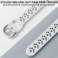 thumbnail image 2 of KOMI Paw Silicone Bands Compatible with Apple Watch Band 38mm 40mm 41mm 42mm 44mm 45mm for Women, Slim Lace Hollow-out Sport Strap Replacement Wristbands for iWatch Series 8 7 6 5 4 3 2 1 SE White, 2 of 7
