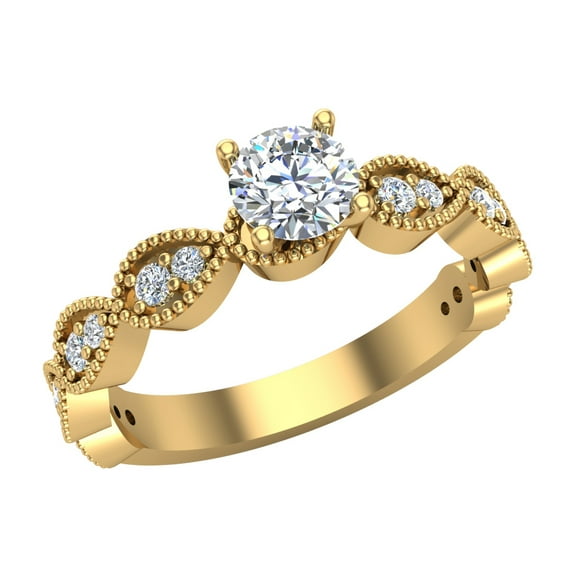 Enthralling Infinity Style Round Brilliant Diamond Ring 18K Gold 0.62 CT TW (G,VS1)