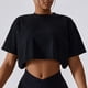 thumbnail image 1 of Top corto de gimnasia de manga corta para mujer, camisetas informales para Yoga, deportes de baile, ropa para correr, Top corto de Fitness, camisetas holgadas para gimnasio, camisas de entrenamiento, 1 of 5