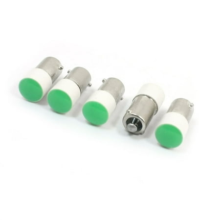 Unique Bargains 5pcs 24V 5A BA9S Type Green Light Signal Indicator Pilot Lamp