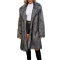 thumbnail image 2 of Niaviben Women Faux Fur Coat Plush Coat Long Womens Winter Coat Woman Winter Coat Winter Coat for Women Coats for Women Dark Gray XL, 2 of 4