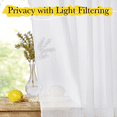 thumbnail image 3 of NICETOWN White Linen Sheer Curtains for Living Room, Rod Pocket Semitransparent Balance Privacy & Light Filtering Vertical Sheer Flax Drapes, 52"x84", 2 Panels, 3 of 7