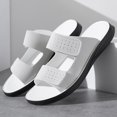 thumbnail image 6 of Rokment Mens Orthotic Arch Support Walking Sandals Comfortable Beach Casual Suede Adjustable Ankle Strap Open Toe Backless Slides Slippers Summer White Size 10.5, 6 of 6