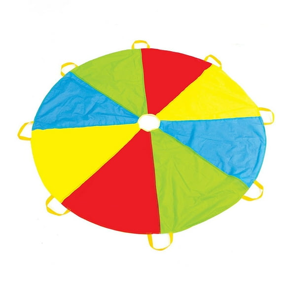 Play Platoon Rainbow Parachute Toy for Kids, 6 ft Play Parachute Game for Kids with 8 Handles, Parachute for Kids, PE Equipment for Elementary School Gym Class, Backyard/Indoor Play Equipment