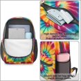 thumbnail image 4 of Red and Yellow Tie Dye Pattern 17" School Backpacks for Teens,Waterproof Oxford Fabric,S-Shape Padded Straps for School,Travel,Hiking,Camping, 4 of 6
