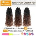 thumbnail image 4 of 3 Pack Yanky Twist Crochet Hair for Women Pre-looped,8 Inch Twist Hair Bohemian Passion Twist Crochet Hair Boho Crochet Braids Synthetic (Dark Brown), 4 of 6