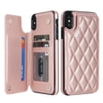 thumbnail image 6 of Case Compatible with iPhone XS Max, Stylish Card Slots Kickstand PU Leather Back Case Magnetic Closure RFID Blocking Drop Protective Shockproof Cover for iPhone XS Max, Rosegold, 6 of 8