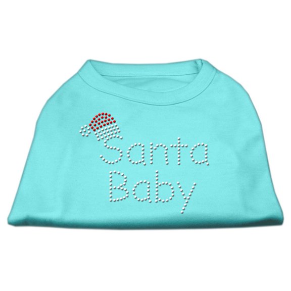 Santa Baby Rhinestone Shirts Aqua XS (8)