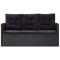 thumbnail image 2 of vidaXL 6 Piece Garden Lounge Set with Cushions Poly Rattan Black, 2 of 5