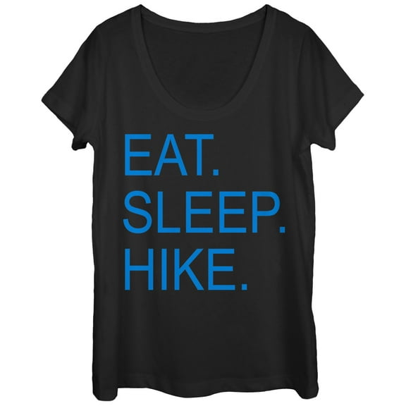 Women's CHIN UP Eat Sleep Hike  Scoop Neck Black Medium