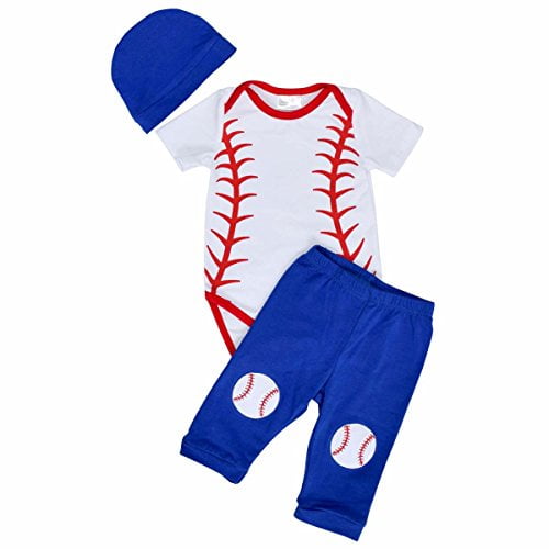 Unique Baby Unique Baby Boys 3 Piece Baseball Layette Set (6 Months/S