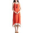thumbnail image 3 of Vestido de mujer, capa de bloque de color dividido sin mangas bajo alto irregular Maxi Irfora Vestido de mujer, 3 of 7