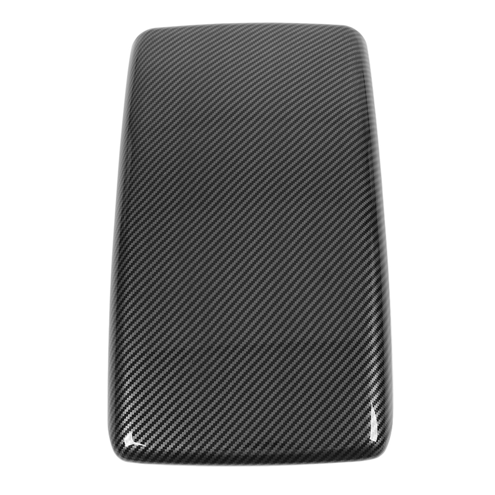 Armrest Box Cover, Carbon Fiber Style Accute Size Glossy Sporty Center