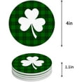 thumbnail image 1 of RYLABLUE Happy St. Patrick's Day Clover Set of 4 Round Coaster for Drinks, Absorbent Ceramic Stone Coasters Cup Mat with Cork Base for Home Kitchen Room Coffee Table Bar Decor, 1 of 5