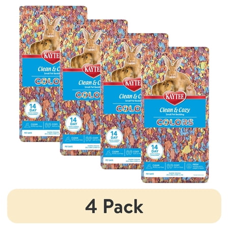 (4 pack) Kaytee Clean & Cozy Colors Bedding Kaleidoscope 24.6 Liters