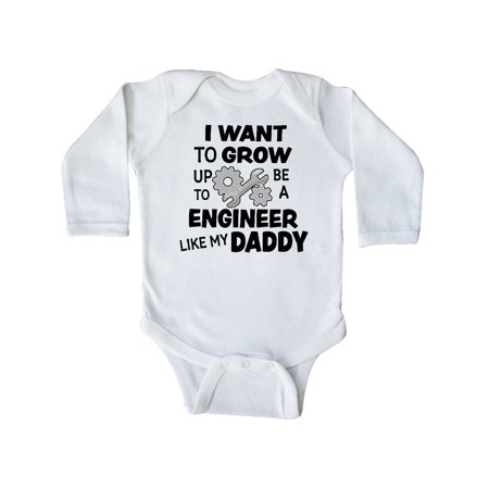 

Inktastic I Want To Grow up To Be a Engineer Like My Daddy Gift Baby Boy or Baby Girl Long Sleeve Bodysuit