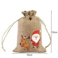 thumbnail image 6 of UDIYO 25Pcs Christmas Burlap Gift Bags with Drawstring Christmas Linen Treat Bags Drawstring Goody Gift Bags Small Jute Xmas Candy Bags Reusable, 6 of 7