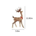SuoKom 12 inch Christmas Deer Light Decor, Glittering Deer with Strip