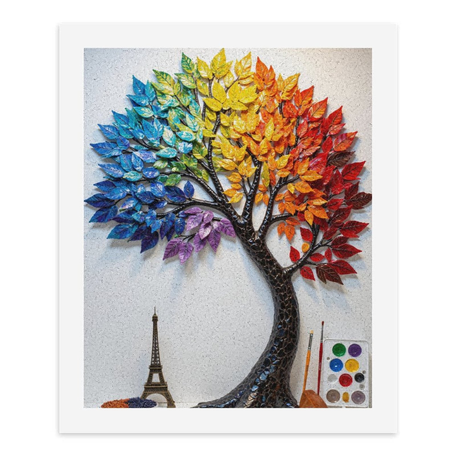 Paint By Numbers Kit for Adults Beginner - Colorful Tree Art Wall Decor DIY Canvas Painting Kits for Adults, Frameless Paint By Number for Adults for Home Wall Decor 16x20 Inch