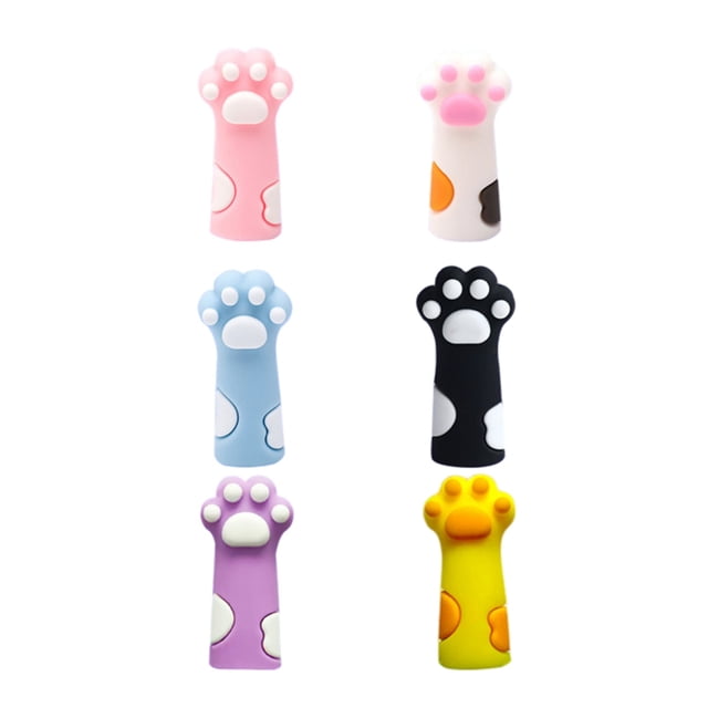 Protective Case Silicone Pencil Cap Cartoon Cat Paw Pencil Tip Protector for Wooden Pencils Extend Usage Time Reduce Waste Stress Relief Classroom Rewards