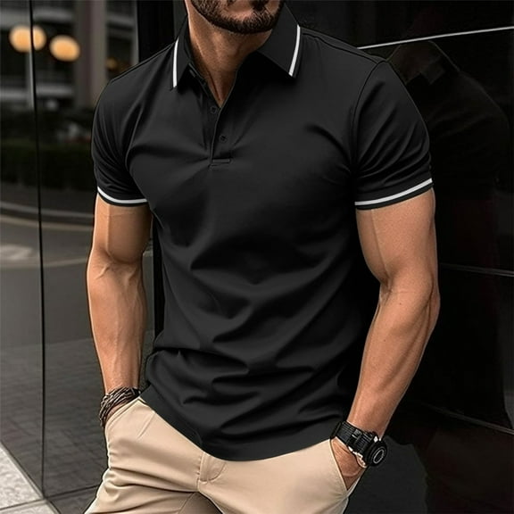 CaiJunJia George Polo Shirt,Men's Polo Shirts Long and Short Sleeve Cotton Blend Heather Moisture Wicking Casual Collared Shirts