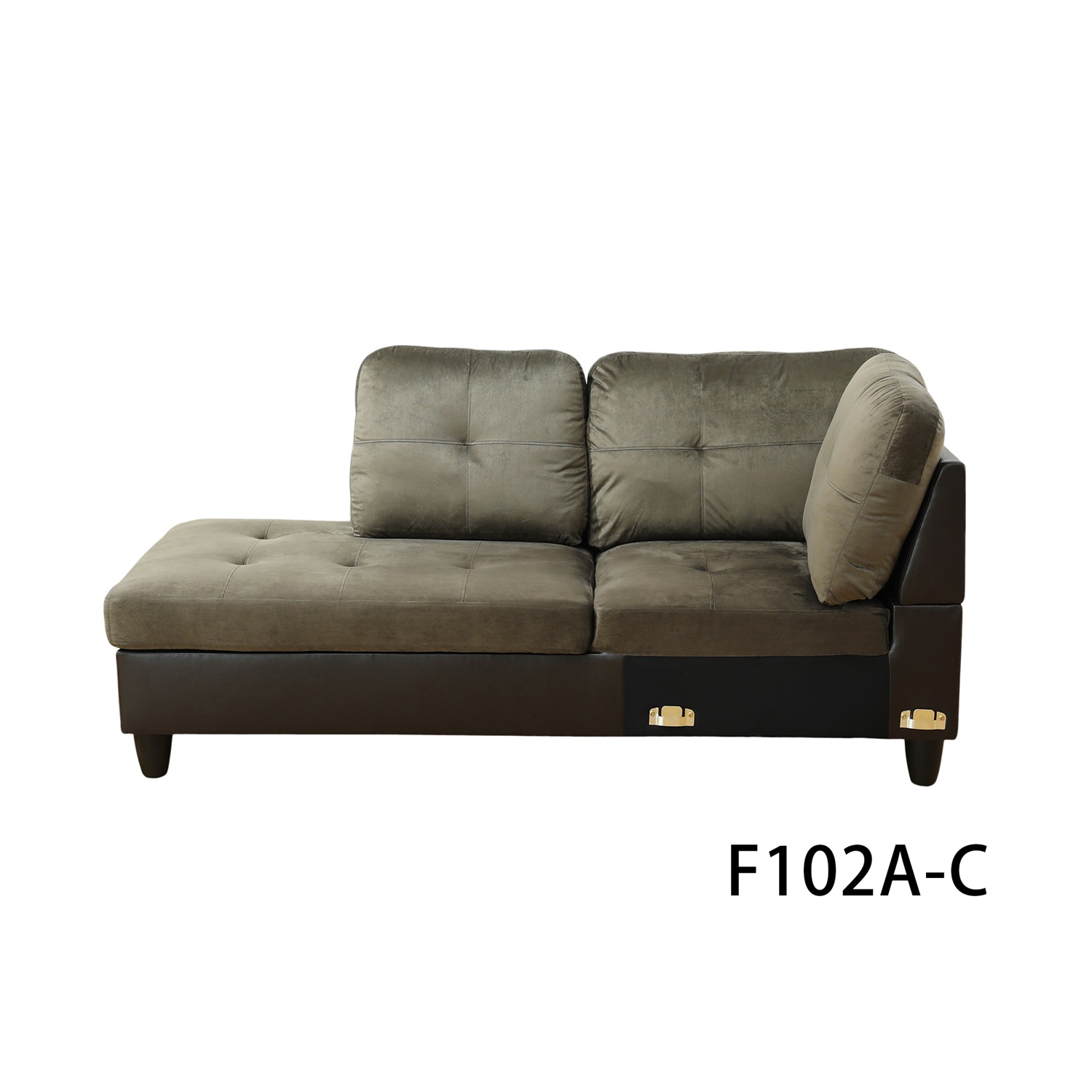 Hommoo Flannel and PVC Sectional Sofa, Modern Living Room Furniture Sets, L Shaped Couch and Sofa Set,Taupe(No Ottomans)