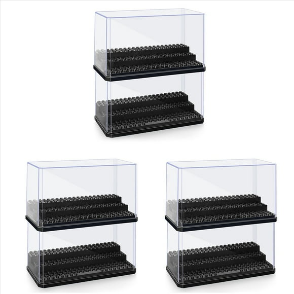 6X Caja de Presentación de Mini Figuras, Caja de Presentación de Bloques de Construcción Apilable A Prueba de Polvo para Juguetes de Figuras de Acción