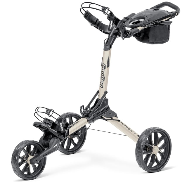 Bolsa de golf para carrito de golf Nitron Sand, negra, con apertura automática en la parte superior