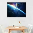 thumbnail image 2 of COMIO Galaxy Planets Canvas Wall Art - Blue Universe Themed Modern Prints for Home Decor Outer Space Framed Painting Solar System Poster Pictures for Kids Teens's Bedroom Living Room, 2 of 4