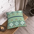 thumbnail image 3 of DouZhe Velvet Decorative Throw Pillow Covers Set of 2, Soft Square Cushion Cover with Invisible Zipper Retro Bohemian Old Style Printing, 18"x18", 3 of 7