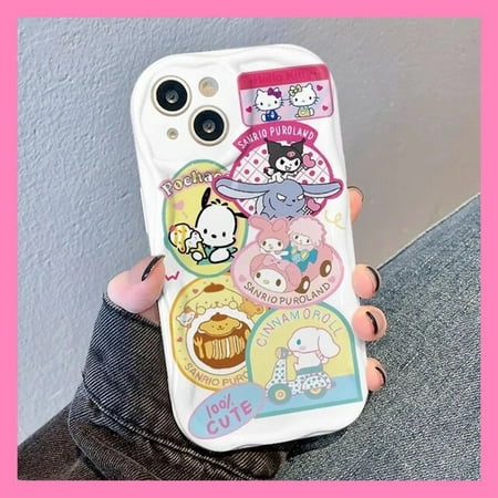Ctue Sanrio HelloKitty Wave Case for Huawei P60 P50 P40 P30 Pro Lite 4G 5G Mate 50 40 30 Pro Honor X5 Nova Y90 Shockproof Cover