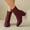 Wine, variant on Women's Ribbed Knit Sock Ankle Boots, Square Toe Stretch Short Boots with Back Zipper, Block Heel Comfort Boots