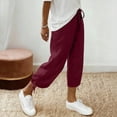 thumbnail image 6 of Axiiglly Cotton Linen Capri Pants for Women Drawstring Elastic Waist Relaxed Fit Summer Holiday Travel Lounge Capris, S-3XL, 6 of 9