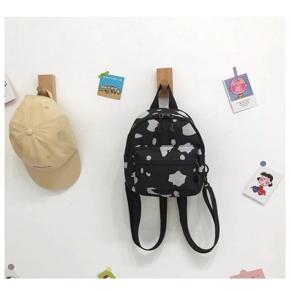 Fashion Cute Cow Spot Women's Bags Canvas Multi-Function Travel Bag Adjustable Strap Mini Backpack Women
