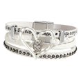 thumbnail image 3 of Pulsera envolvente de cuero sintético, pulsera apilable para atuendos de conciertos country y vacaciones. Blanco, 3 of 10