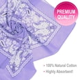 thumbnail image 3 of BASICO 6pk Lavender Paisley Bandana Face Covering | 100% Cotton Bandana for Men Women | Face Bandana Headband, 3 of 7