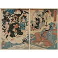 thumbnail image 2 of Utagawa Kuniyoshi 18x14 Black Ornate Wood Framed Double Matted Museum Art Print Titled - The Strange Occurence of Ukiyo Matahei and His Famous Paintings (1853), 2 of 5