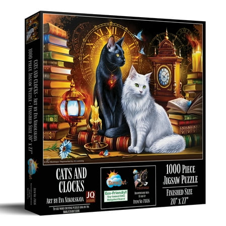 SUNSOUT INC - Cats and Clocks - 1000 pc Jigsaw Puzzle by Artist: JQ Licensing - Finished Size 20" x 27" - MPN# 71826