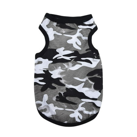 Laxiabr Dog Stuff Pet Vest Fashion Pet Vest Summer Breathable Comfortable Camouflage Dog Cat Clothing (Black S)