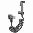 thumbnail image 3 of Gunmetal gray Bidet Sprayer Douche Toilet Kit brushed gray BrassShattaf Shower Head Copper Valve Set Jet Bidet Faucet GD12, 3 of 5