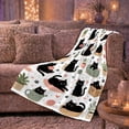 thumbnail image 6 of Playful Black Cats Yarn Hearts Whimsical, Playful Pet Portrait Pattern, Warm Flannel Blanket for Living Room and Reading Nook, Cat Lovers Thanksgiving Gift, Pet Lover Home Decor, 6 of 9