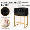 thumbnail image 6 of CRERIYO 26" H Counter Height Bar Stools Set of 1, Fabric Upholstered Modern Barrel Accent Stools with Metal Frame, Black-Golden Leg, 6 of 6