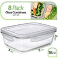 thumbnail image 2 of Prep Naturals Glass Meal Prep Containers - Food Prep Containers with Lids Meal Prep - Food Storage Containers Airtight - Lunch Containers Portion Cont, 2 of 2