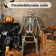 thumbnail image 4 of DUNCHATY Giant 5.5FT Glowing LED Skeleton with 16in Light-Up Jack-o'-Lantern Set - Life-Size Haunted Yard Decoration, Weather-Resistant, Halloween Decorations Outdoor, 4 of 13