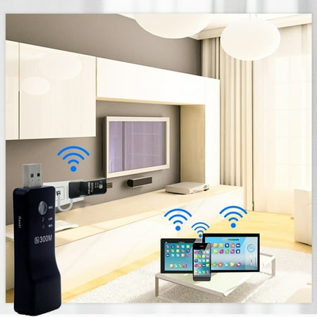 Lingouzi USB Wireless A-P Repeater 2.4G Network Signal Amplifier Wireless Repeater 300M Wireless Router Relay Mode And A-P Mode Plug And Play No Drive Required