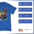 thumbnail image 4 of Tee Hunt Dean Russo Thoughtful Cat T-Shirt Colorful Pet Kitten Eyes Men's Tee, Blue, X-Large, 4 of 5