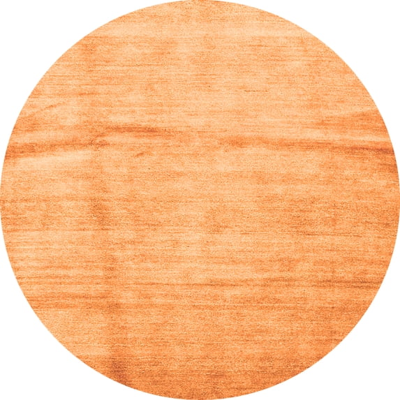 Ahgly Company Indoor Round Abstract Orange Contemporary Area Rugs, 4' Round